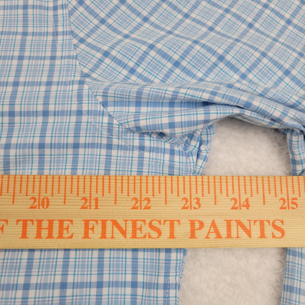 Vineyard Vines Slim Fit Tucker Shirt Mens Large L Slim Fit Blue White Plaid Cott - Picture 3 of 7